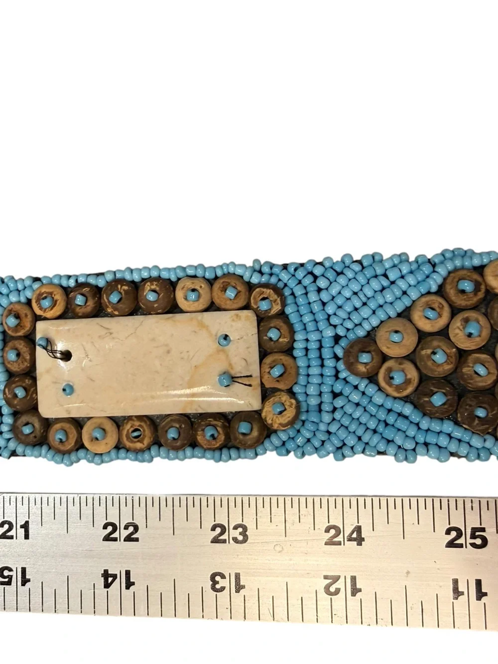 Beaded Blue and Brown Embellished Belt Ties 32” (Not Including Ties)